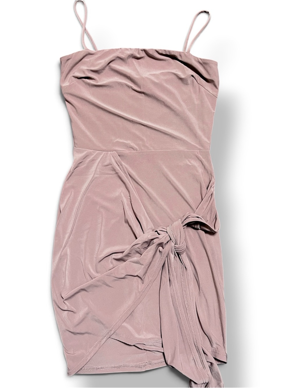 Women's Tan Knot-Front Slip Dress